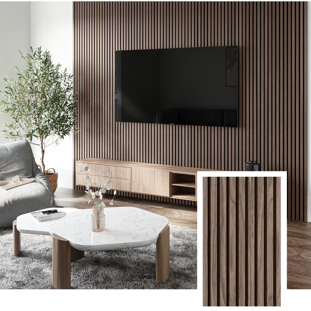HEMVI™ Premium Acoustic Slat Panel — Natural Oak
