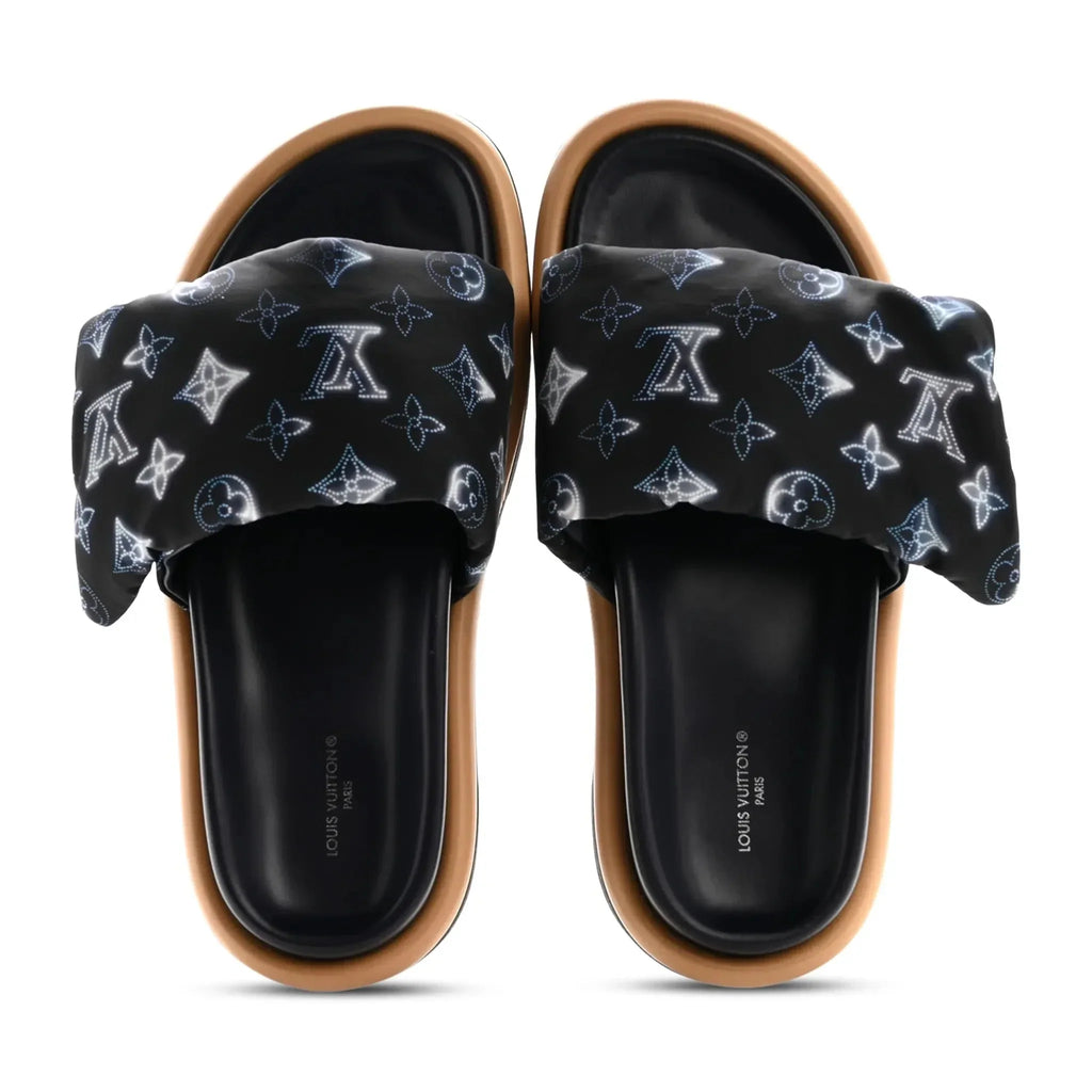 Pool Pillow Monogram Navy Slides