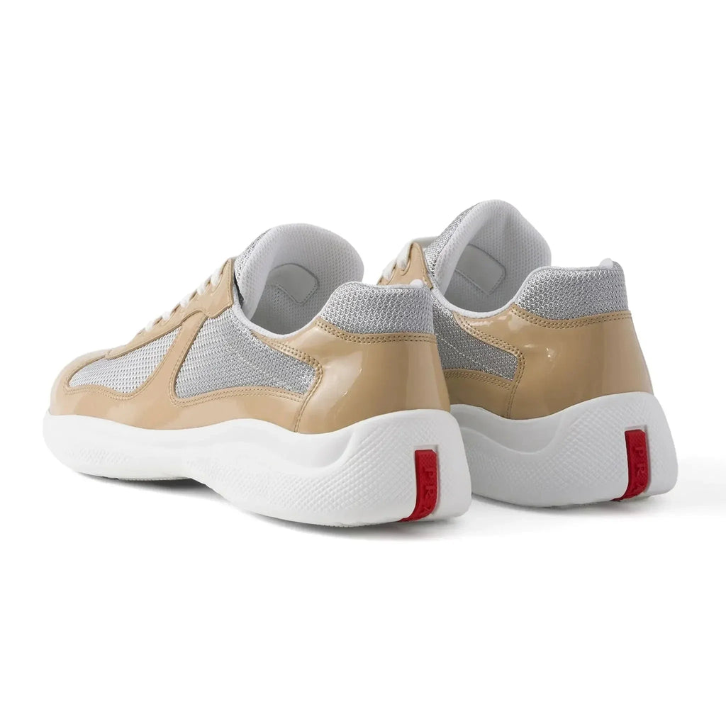 Americas Cup Logo Patch Patent Beige Sneaker