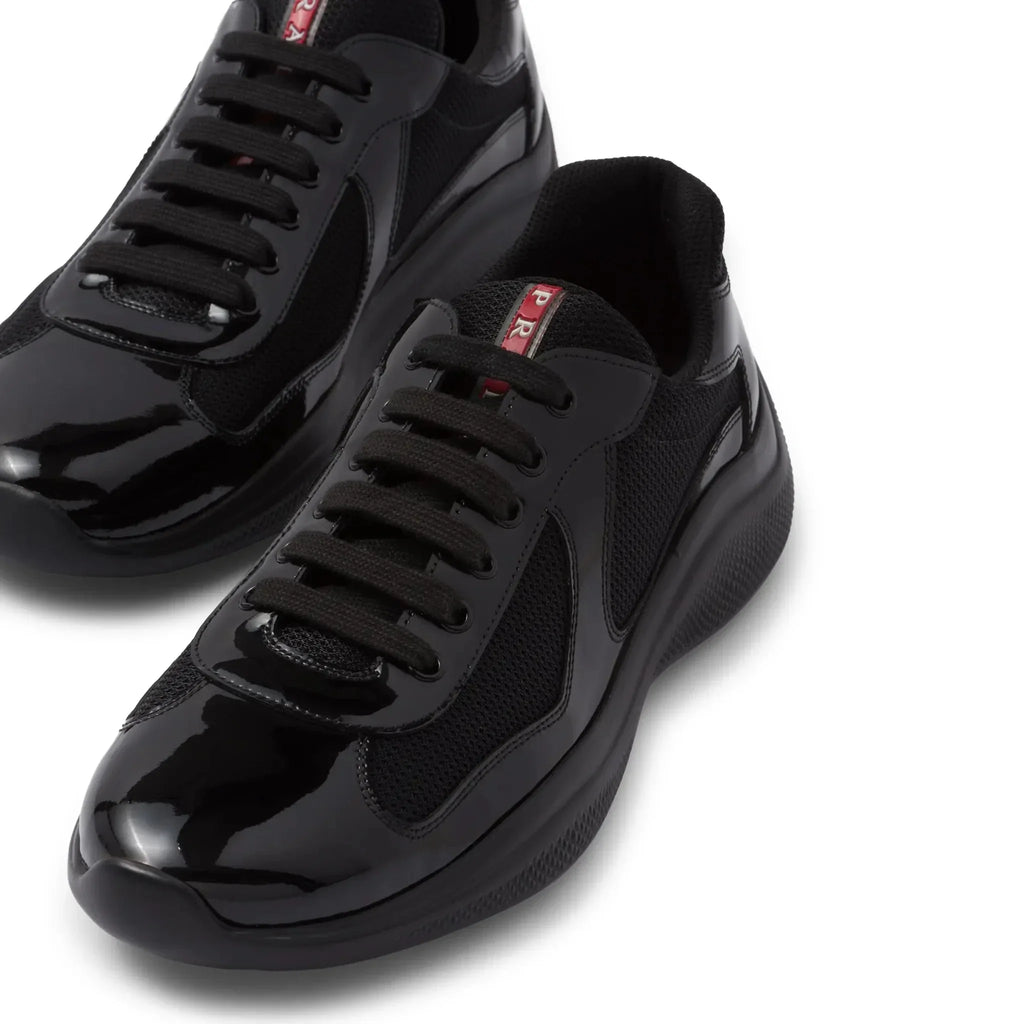 Americas Cup Patent Leather And Technical Fabric Black Sneakers