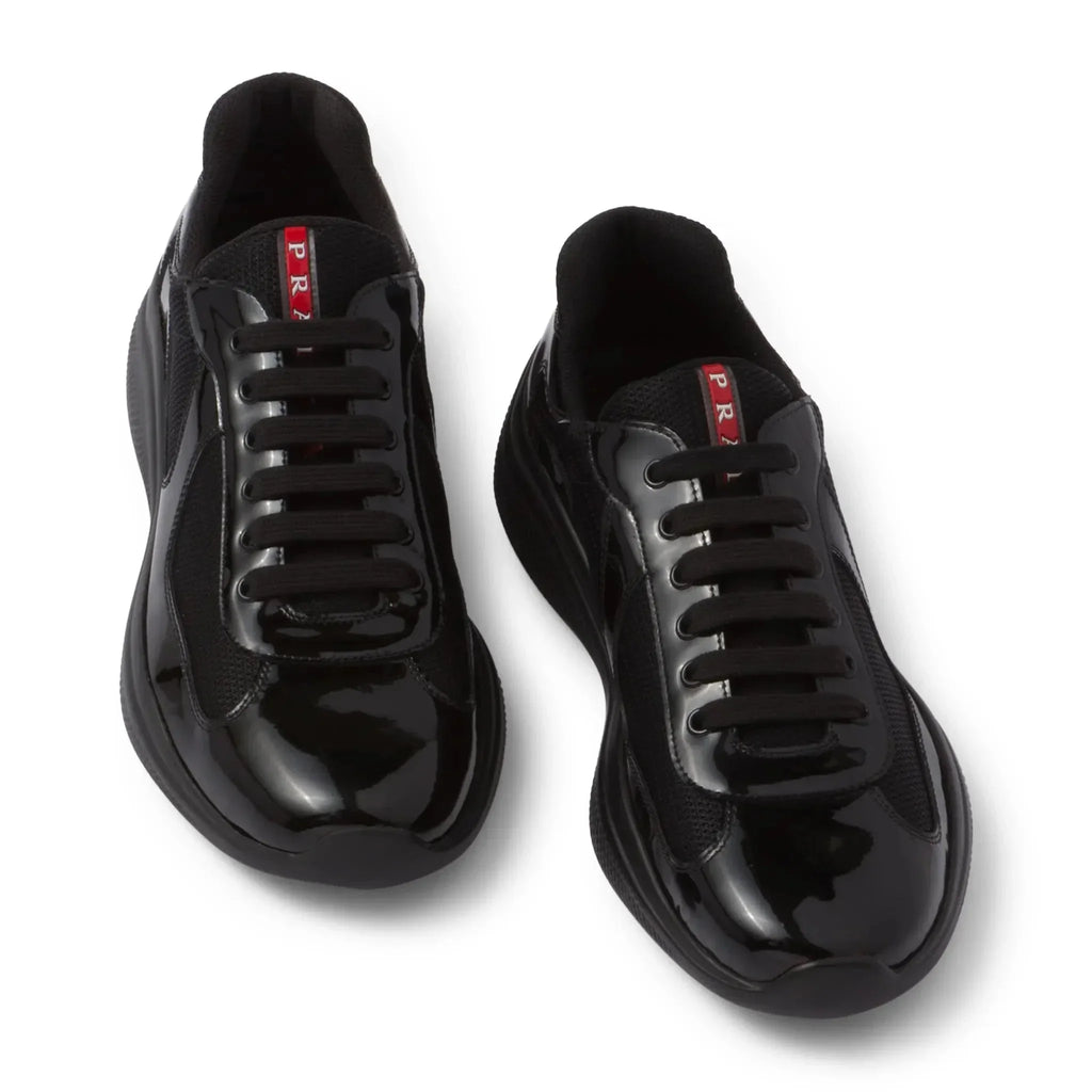 Americas Cup Patent Leather And Technical Fabric Black Sneakers